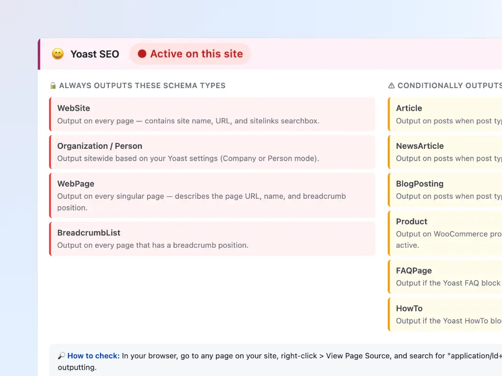 ตรวจจับ WordPress SEO Plugin ที่ใช้งานอยู่ เช่น Yoast และ RankMath เพื่อลดการซ้ำซ้อน